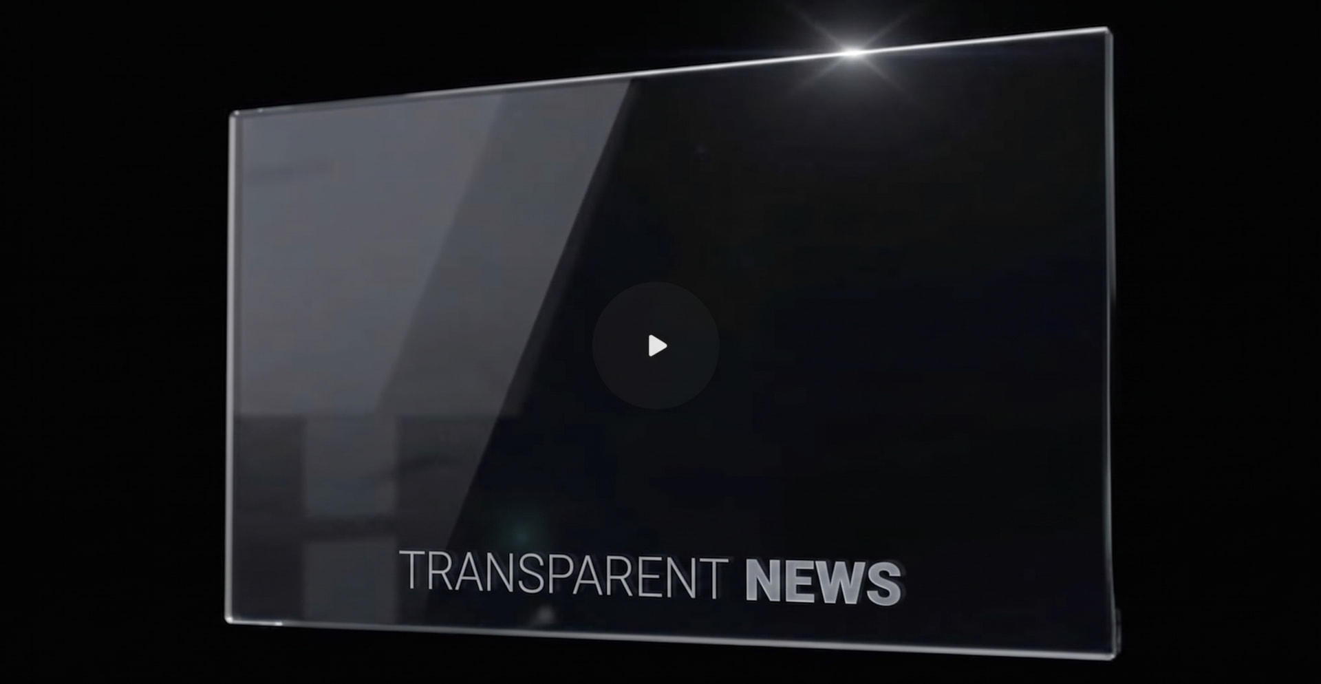 Transparent News glass screen